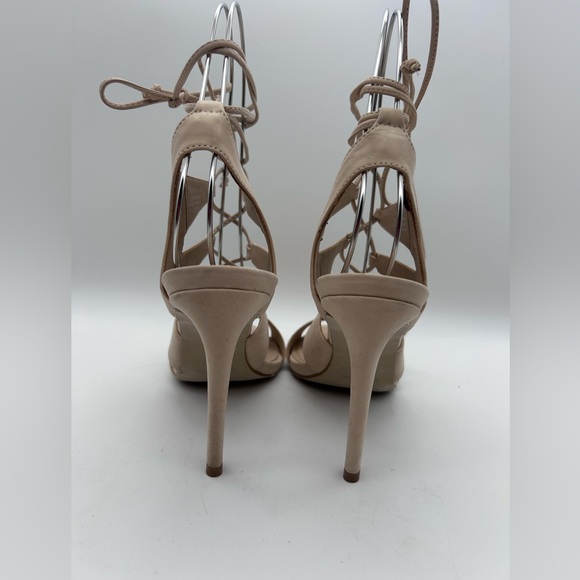 Steve Madden Sandalia Womens Beige Stiletto Heel Ankle Wrap Sandal Size 7 Used - Picture 7 of 12